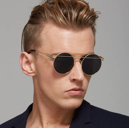 mens round light shade sunglasses|More.